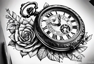 Pocketwatch faded tattoo idea