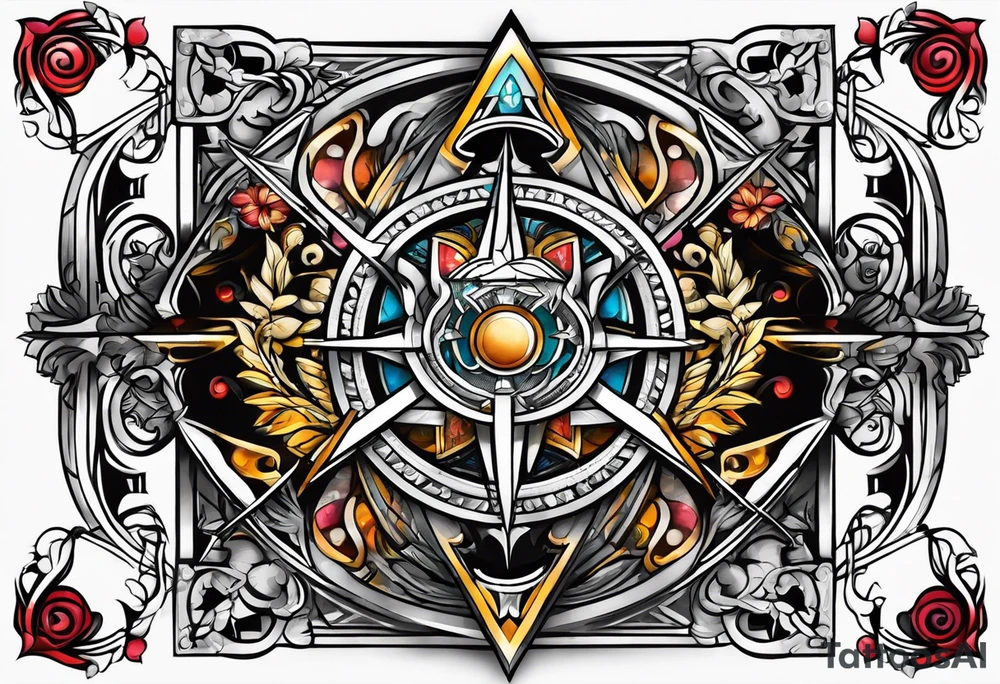 free masonry symbol , rectangle tattoo idea