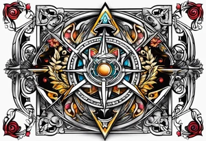 free masonry symbol , rectangle tattoo idea
