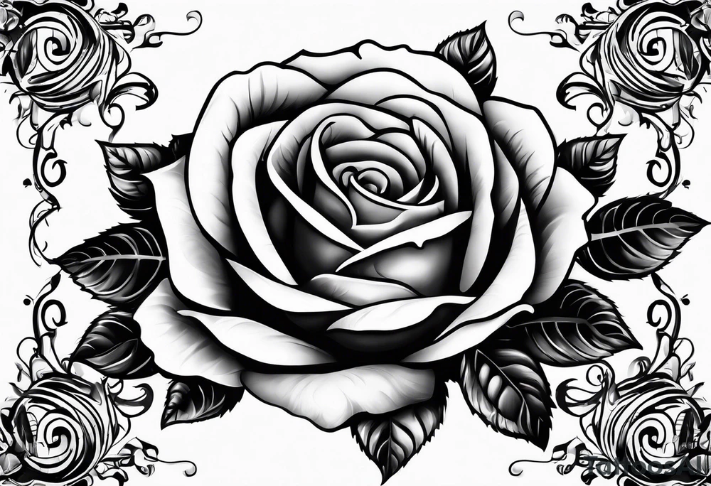 full black rose tattoo idea