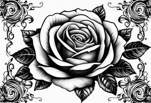 full black rose tattoo idea