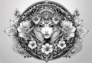 Сколопендра и цветок ликорис tattoo idea
