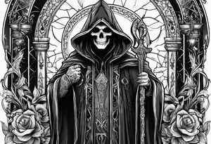 necromancer with Reaper tattoo idea