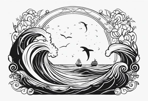 fantasy related, and sea related, with the words: "the sea does not dream of you" tattoo idea