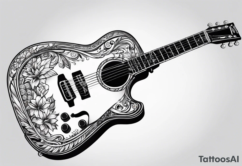 Simple guitar tattoo idea