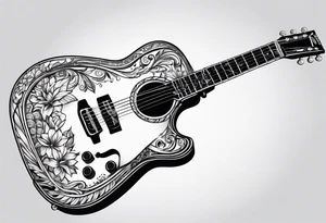 Simple guitar tattoo idea