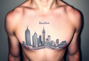 Northside Houston skyline tattoo idea