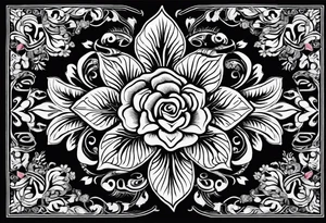 Western rug with flowers tattoo idea