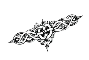 Arm band tattoo of Celtic knot infused with nature tattoo idea