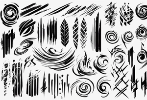 A lot of Brush stroke lines tattoo idea