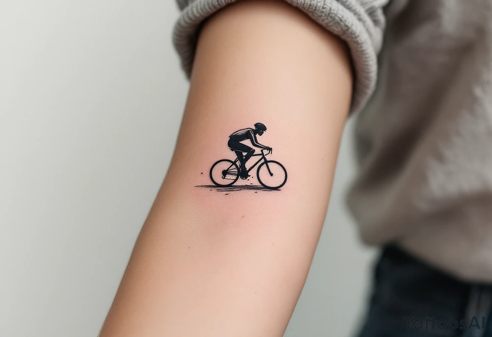 dynamic cyclist tattoo idea