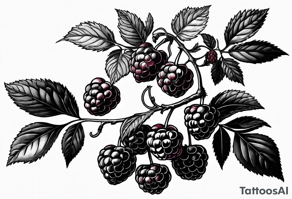 a single long raspberry branch that is growing downwards tattoo idea a single long raspberry branch that is growing downwards tattoo idea