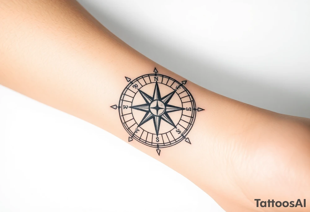 Strong meaningful compass tattoo idea