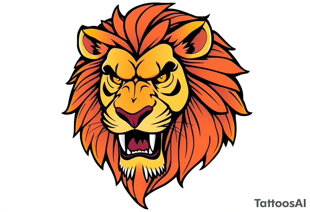powerful majestic lion, close-up tattoo idea