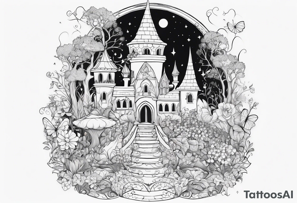 fairy land tattoo idea