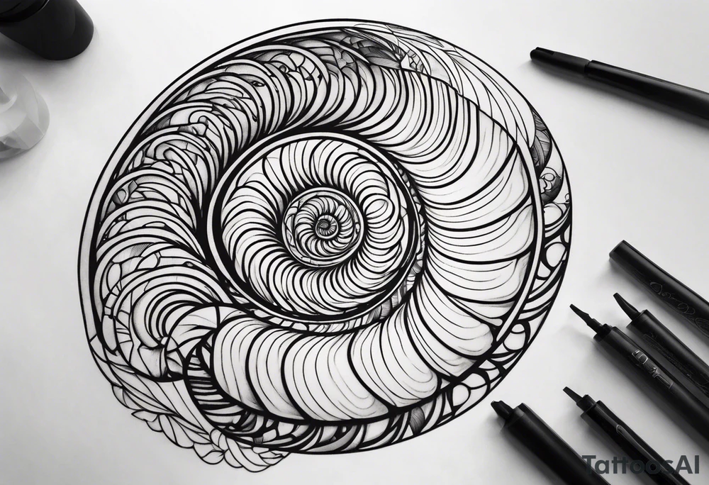 geometric nautilus tattoo tattoo idea