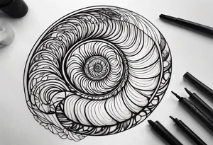 geometric nautilus tattoo tattoo idea