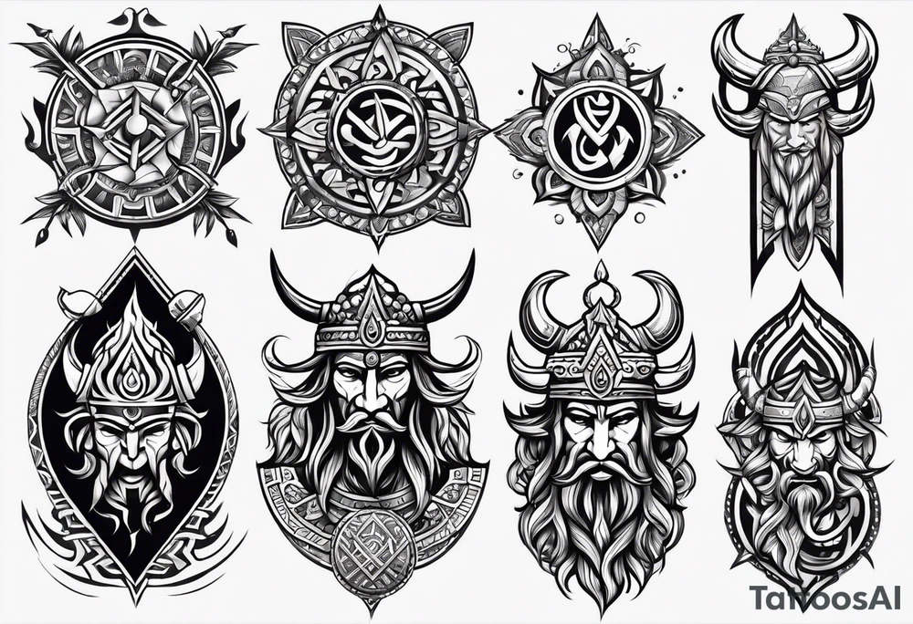 Trishul Shiva and viking symbols tattoo idea