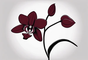 Dark maroon orchid long stem that spells out ryan tattoo idea