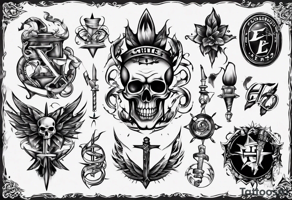 combining E and H tattoo idea