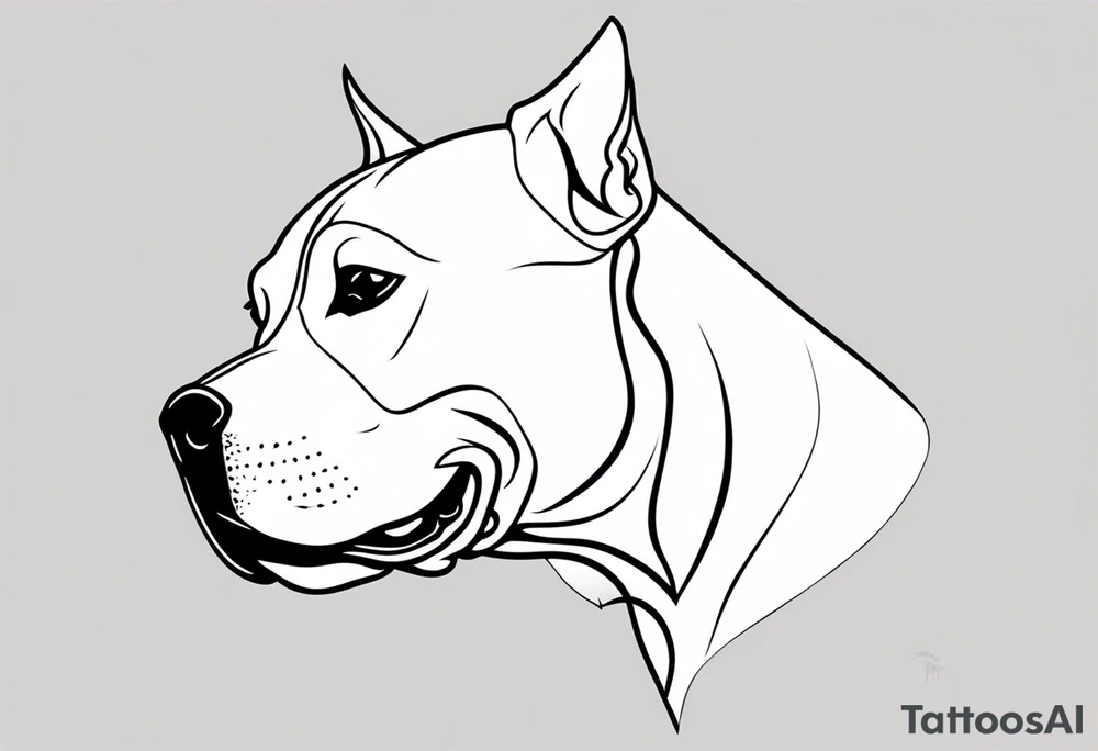 white pitbull pointed years pretty tattoo idea