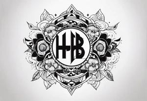 it says HB to the power of 2 tattoo idea