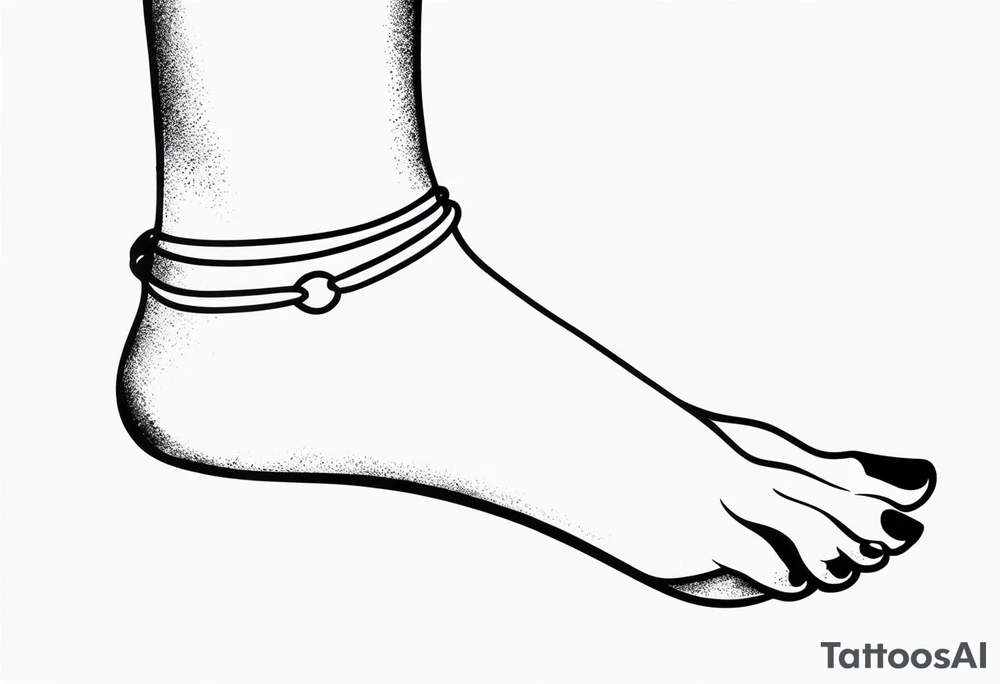 feminine ankle bracelet tattoo tattoo idea