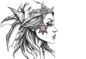 witch symbolism, mystical tattoo idea