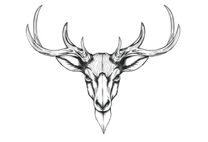 a rain deer horn with wood pattern on it tattoo idea