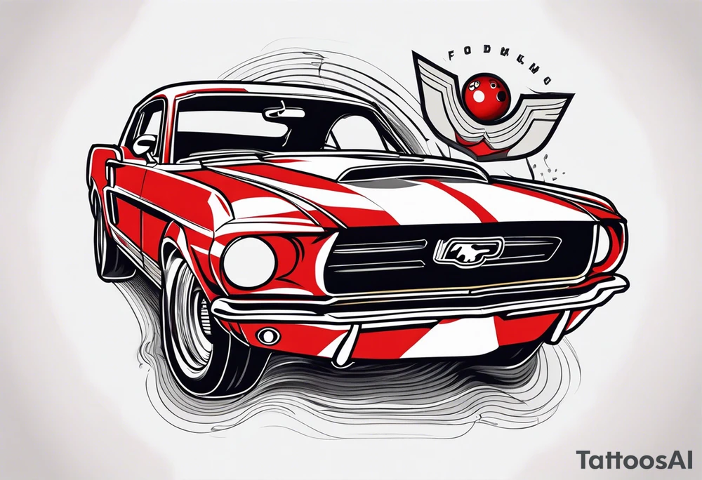 Bowling and ford mustang tattoo idea