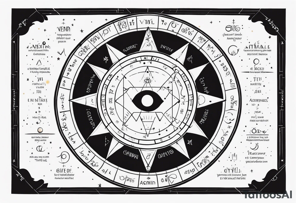 Astrology, Gemini, Natal Chart, angelic, soul mates, vision, planetary, third eye, armband tattoo idea
