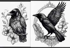 A Raven and a Butterlfy, same size tattoo idea