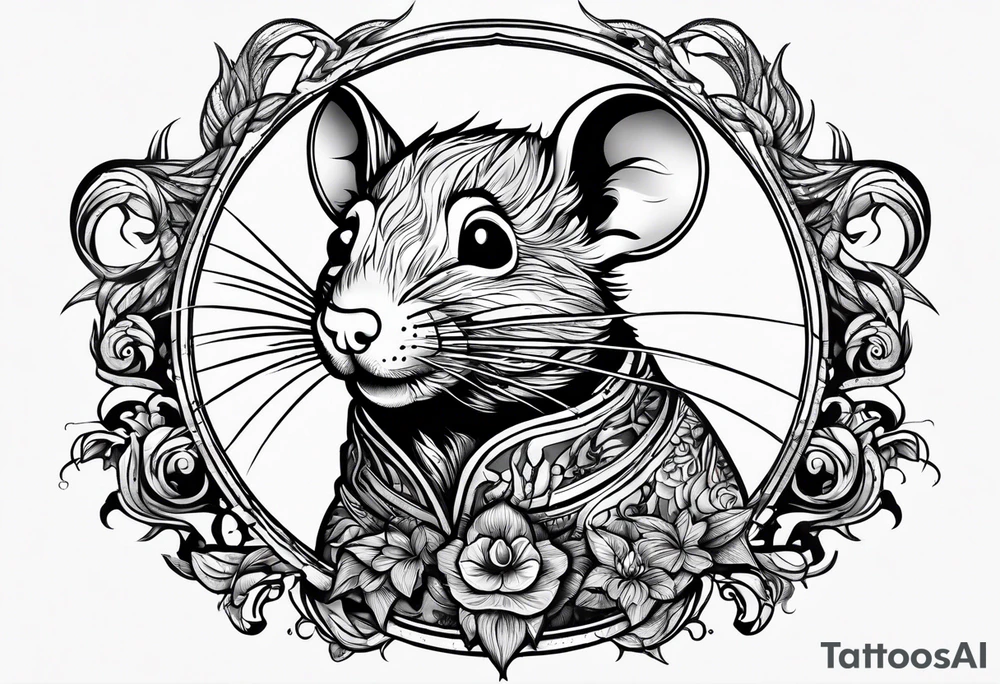 Rat using fire magic tattoo idea