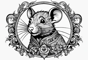 Rat using fire magic tattoo idea