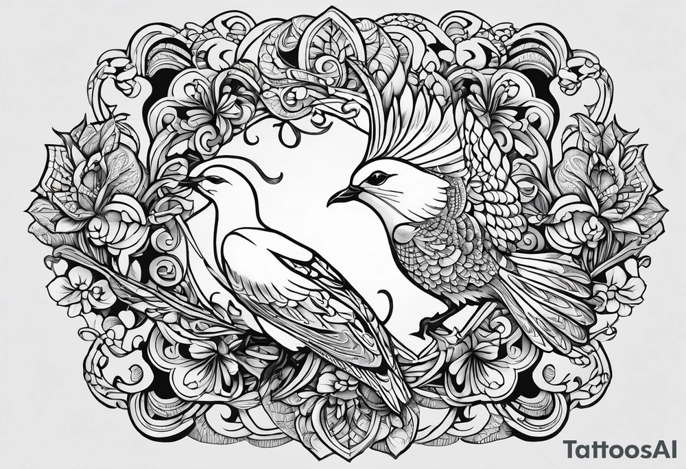 This phrase 'God grant me the serenity to accept the things I cannot change, Courage to change the things I can, and Wisdom to know the difference.' In a flight of small doves. On my ankle. tattoo idea