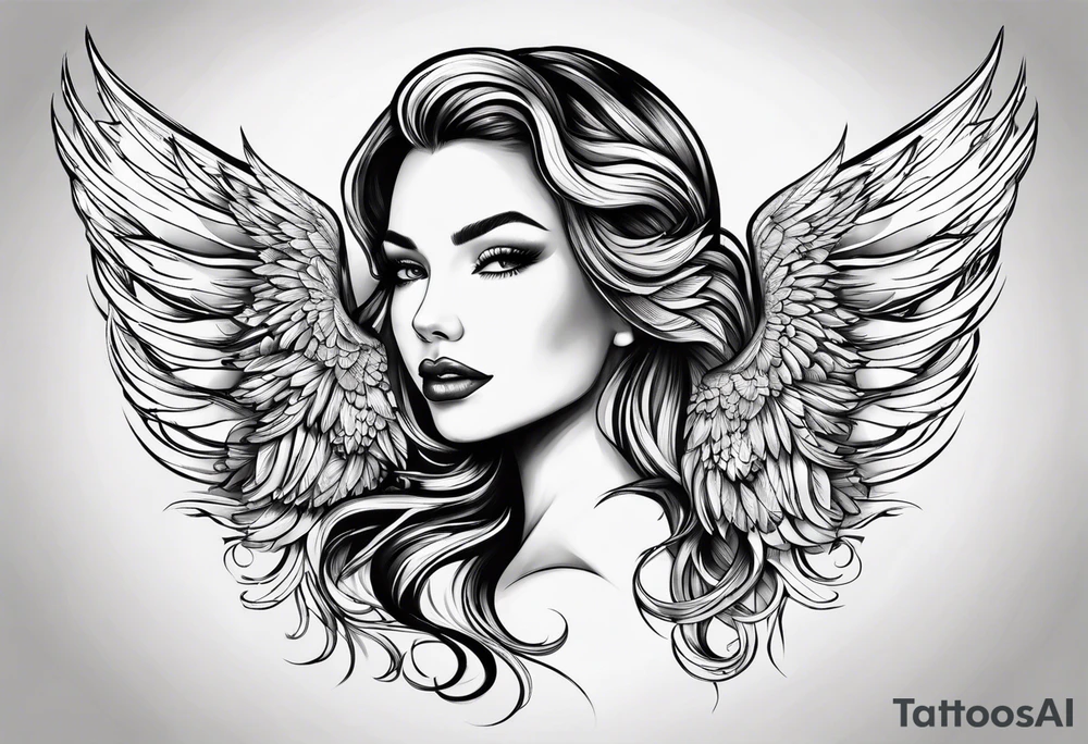 name Karlie Lindsay Dorleen Subero in phoenix wings tattoo idea