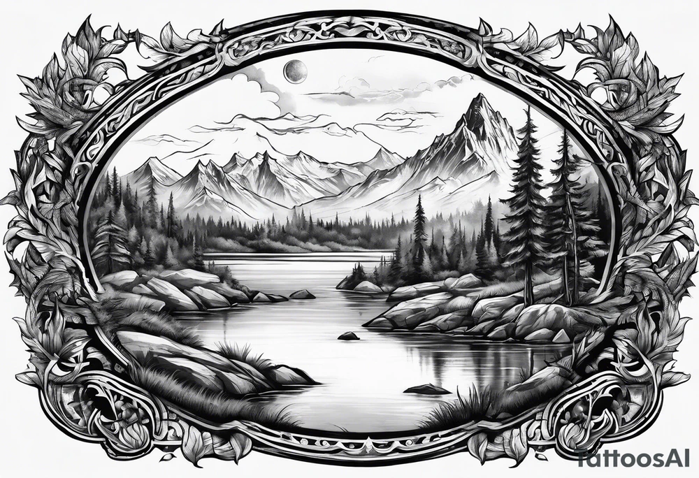 Skyrim landscape tattoo idea