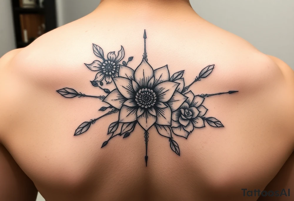 feminine, dainty enso tattoo, with brush marks, and pretty elements tattoo idea