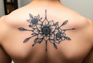 feminine, dainty enso tattoo, with brush marks, and pretty elements tattoo idea