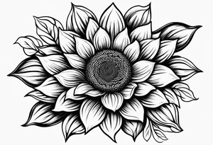 sunflower with a dara knot center tattoo idea