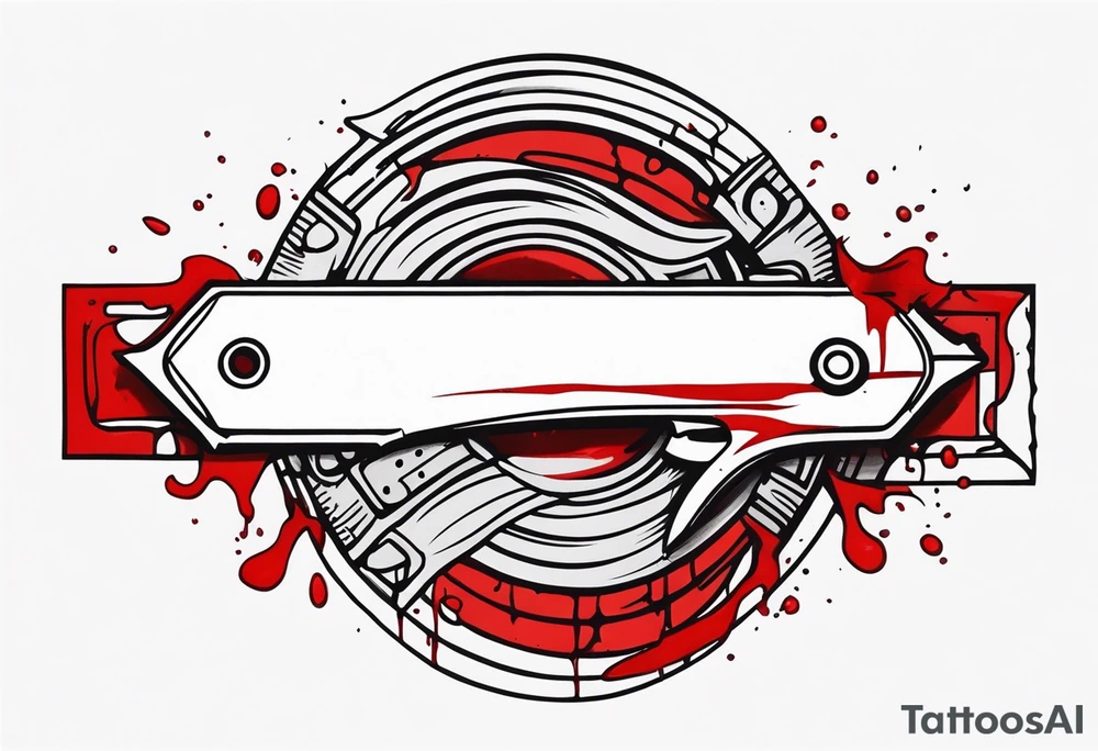 Bloody razor blade tattoo idea