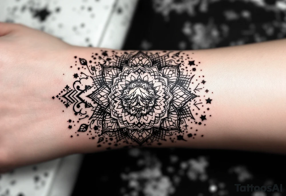 mt everest mandala tattoo idea