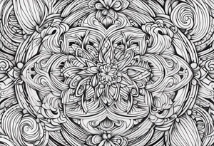 Swirls and whirls from fingers to elbows tattoo idea