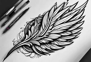 Angel wing tattoo for  leg tattoo idea