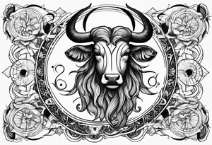 Gemini taurus zodiac symbols 
combined tattoo idea