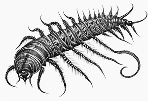 Long legs tribal centipede tattoo idea