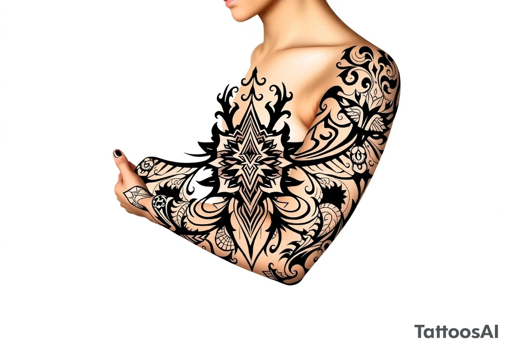 long mytical with ancient rhyme tattoo idea