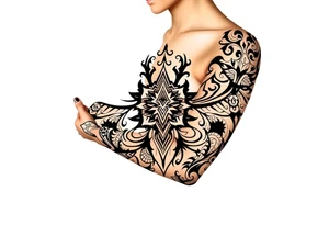 long mytical with ancient rhyme tattoo idea