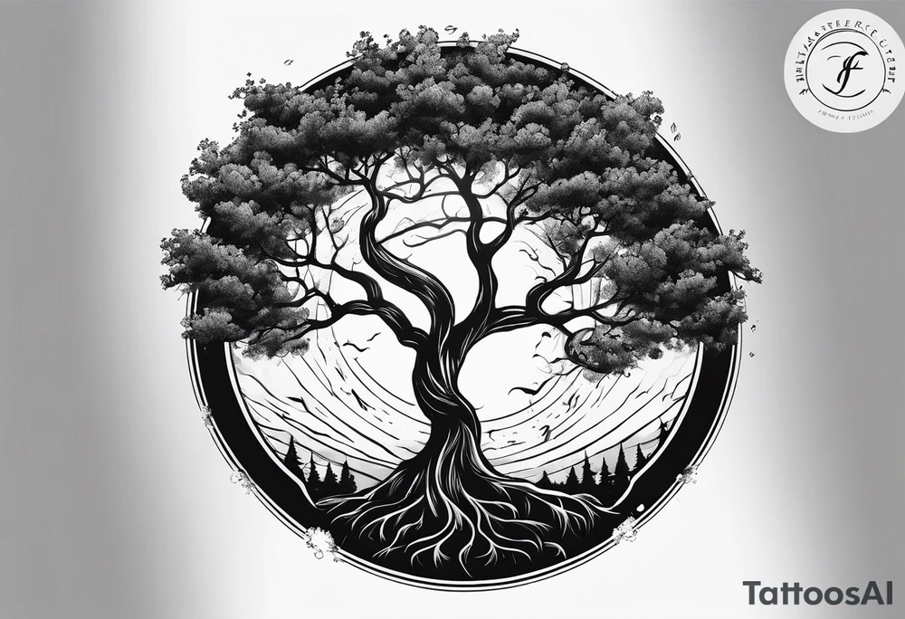 lightning strike
circle of life tree tattoo idea