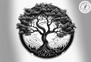 lightning strike
circle of life tree tattoo idea